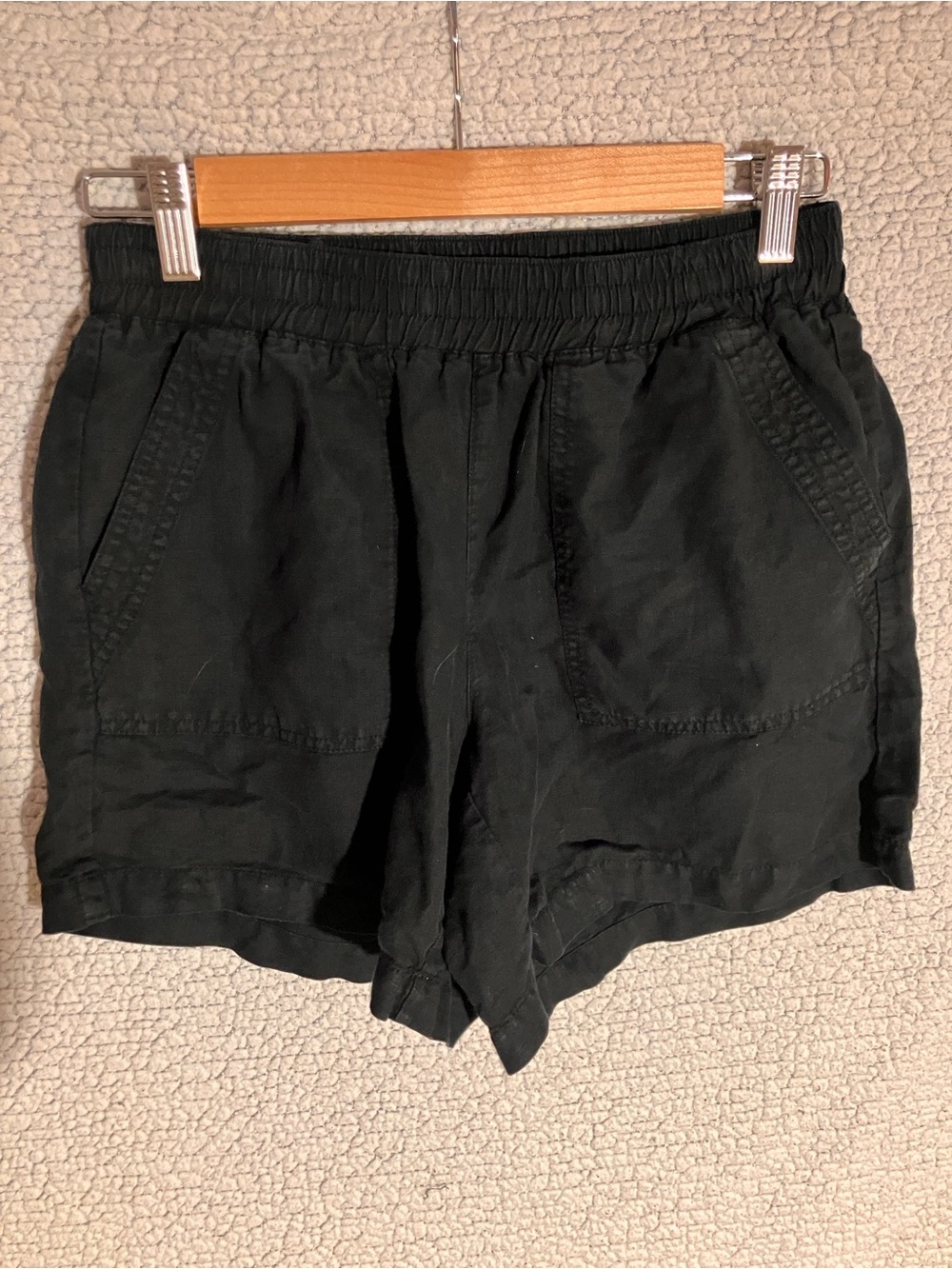 Roots Black High-Waist Casual Women's Shorts
